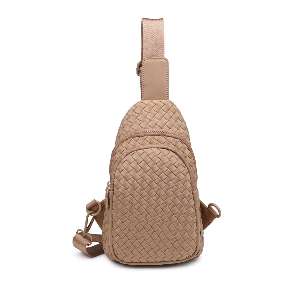 Anthropologie Sol and Selene Neoprene Sling Bag Tan NWT